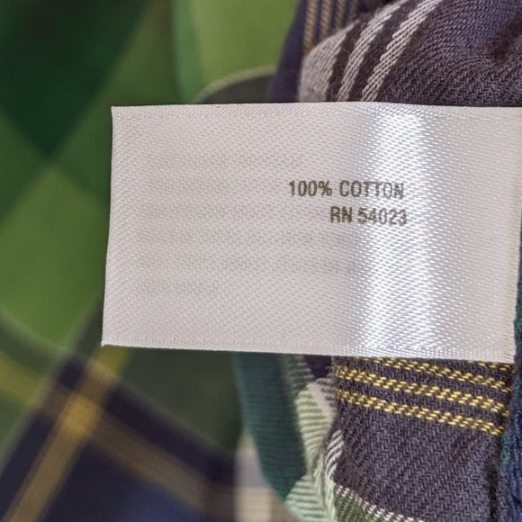 OLD NAVY Men's Blue and Green Plaid Long Sleeve Button Down Shirt Size XL NWT - Picture 7 of 8